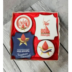 Набор пряников 4шт с логотипом 20*20 см